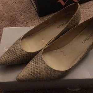 Animal print fax leather heels